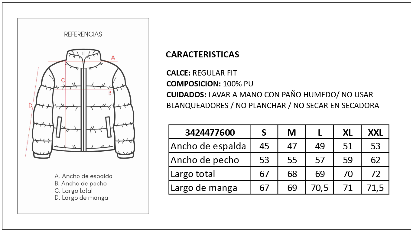 Tabla de Medidas Camperas Britches